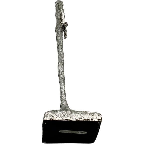 16" Silver Metal Resin Abstract Modern Male Figure/Figural Statue on Base - Picture 3 of 7